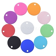 Aluminum Pendants, Blank Tags, Flat Round, Mixed Color, 25x1mm, Hole: 3mm, 1pc/color, 10 colors, 10pcs/box(ALUM-CJ0001-03)