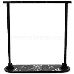 Wooden Crystal Display Shelf, Black Oval Crystal Holder Stand, Rustic Divination Pendulum Storage Rack, Witch Stuff, Easy to Assemble, Sword, 42~288x27.6~80x7mm(DJEW-WH0048-016)