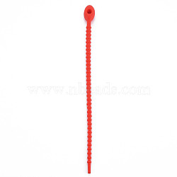 Silicone Cable Ties, Tie Wraps, Reusable Zip Ties, FireBrick, 214x13.5x12mm, Hole: 3mm(SIL-Q015-001E)