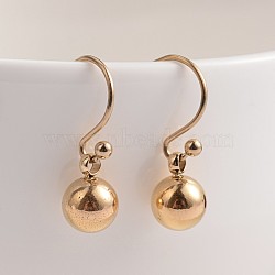 Ball 304 Stainless Steel Dangle Earrings, Golden, 16.5mm, Pin: 0.8mm(X-EJEW-O040-09G)