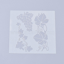 Plastic Reusable Drawing Painting Stencils Templates, for Painting on Scrapbook Paper Wall Fabric Floor Furniture Wood, Plant , White, 130x130x0.2mm(DIY-L026-106I)