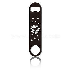 430 Stainless Steel Bottle Openers, Laser Cut, Rectangle, Star, 178x40x2mm(AJEW-WH0259-017)