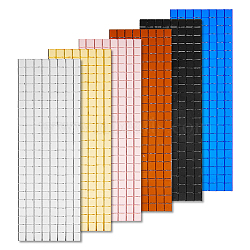 6Pcs 6 Colors Self Adhesive Acrylic Cabochons, Square Mirror Mosaic Tiles, for Home Decoration or DIY Crafts, Mixed Color, 1000x40x1mm, 1pc/color(DIY-FH0005-13)