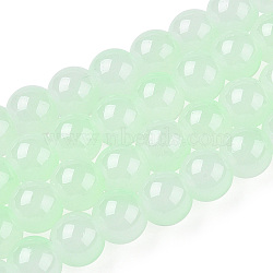Baking Painted Imitation Jade Glass Round Bead Strands, Two Tone, Aquamarine, 10~10.5mm, Hole: 1.2mm, about 78~81pcs/strand, 29.69~30.47 inch(75.4~77.4cm)(DGLA-N003-10mm-08-1)