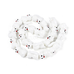 Handmade Bumpy Lampwork Beads Strands, Cat, White, 22~23x13~14x16~18mm, Hole: 1.5mm, about 20pcs/strand, 17.24 inch(43.8cm)(LAMP-Q031-003A)