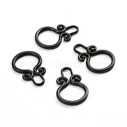304 Stainless Steel Toggle Clasps Parts, Ring, Electrophoresis Black, 22.5x15x2mm, Hole: 6x3.5mm, inner diameter: 11mm(STAS-D142-03C-B)