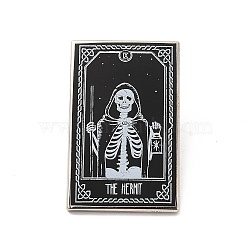The Hermit IX Tarot Card Alloy Brooch, Skull Badge for Backpack Clothes, Black, 30.5x19x1.8mm(JEWB-G020-06P)