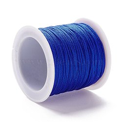 Braided Nylon Thread, DIY Material for Jewelry Making, Blue, 0.8mm, 100yards/roll(X-NWIR-K013-A25)