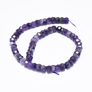 Natural Amethyst Beads Strands, Faceted, Rondelle, 8x5~8mm, Hole: 0.8mm, about 64~80pcs/strand, 15.7 inch(40cm)