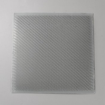 Rubber & Gauze Wool Blending Board, with Stainless Steel Pins, Square, Stainless Steel Color, 252x252x16mm