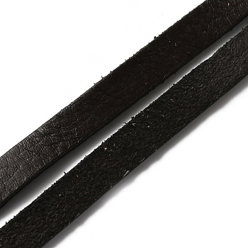 Flat Cowhide Leather Cord, for Jewelry Making, Coconut Brown, 10x2mm, about 98.43 Yards(90m)/Bundle