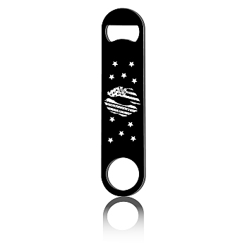 430 Stainless Steel Bottle Openers, Laser Cut, Rectangle, Star, 178x40x2mm