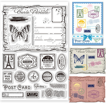 PVC Stamps, for DIY Scrapbooking, Photo Album Decorative, Cards Making, Stamp Sheets, Film Frame, Mixed Shapes, 21x14.8x0.3cm