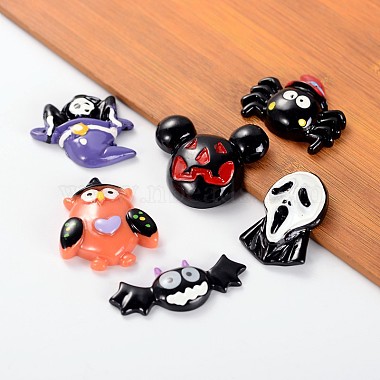 Mixed Halloween Theme Resin Cabochons(CRES-MSMC003-01)-2