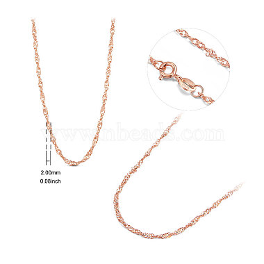 SHEGRACE 925 Sterling Silver Chain Necklaces(JN737B)-2