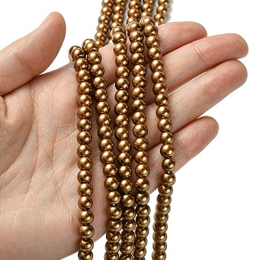 Eco-Friendly Dyed Glass Pearl Beads Strands(HY-A008-6mm-RB090)-4