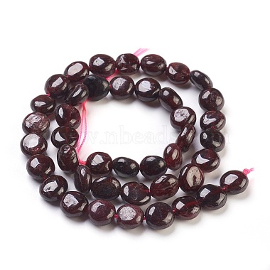 6mm CoconutBrown Nuggets Garnet Beads
