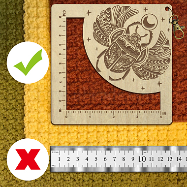 Wooden Square Frame Crochet Ruler(DIY-WH0537-006)-3
