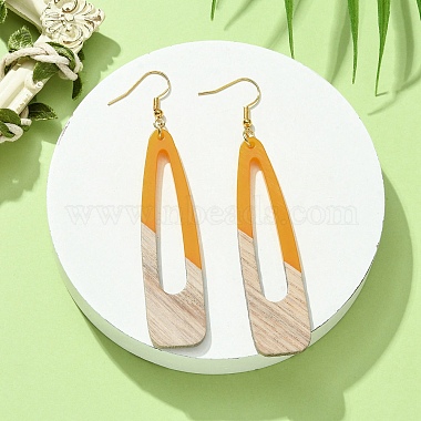 Two Tone Resin & Wood Dangle Earrings(EJEW-JE05508-01)-3
