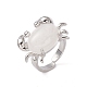 Natural Quartz Crystal Crab Open Cuff Ring(RJEW-I090-01P-15)-4