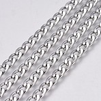 Tarnish Resistant 304 Stainless Steel Curb Chains, Unwelded, Stainless Steel Color, 6.5x4.5x1.2mm(CHS-G005-B-02P)