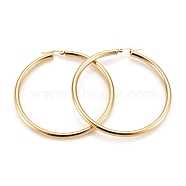304 Stainless Steel Hoop Earrings, Hypoallergenic Earrings, Ring Shape, Golden, 6 Gauge, 69~71x4mm, Pin: 0.7x1mm(EJEW-H358-08G-B)