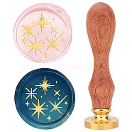 Brass Wax Seal Stamps with Rosewood Handle, for DIY Scrapbooking, Star Pattern, 25mm(AJEW-WH0412-0050)