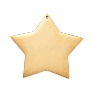 304 Stainless Steel Pendants, Manual Polishing, Stamping Blank Tag, Laser Cut, Star, Golden, 22x23x0.8mm, Hole: 1.2mm(STAS-L238-108B-G)