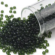 TOHO Round Seed Beads, Japanese Seed Beads, (940) Transparent Olivine, 8/0, 3mm, Hole: 1mm, about 222pcs/10g(X-SEED-TR08-0940)
