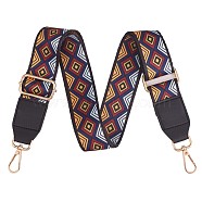 Wide Polyester Purse Straps, Replacement Adjustable Shoulder Straps, Retro Removable Bag Belt, with Swivel Clasp, for Handbag Crossbody Bags Canvas Bag, Rhombus Pattern, 79~12.9x3.8cm(JX142E)