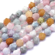 Natural Morganite Beads Strands, Faceted, Round, Round, 10~10.5x9.5mm, Hole: 1.2mm, about 38pcs/strand, 14.96 inch(38cm)(G-L552O-02-10mm)