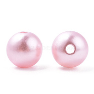 Spray Painted ABS Plastic Imitation Pearl Beads, Round, Pearl Pink, 10x9.5mm, Hole: 2mm, about 1040 pcs/500g(OACR-T015-05C-17)