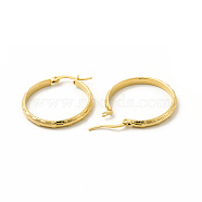 201 Stainless Steel Hoop Earrings with 304 Stainless Steel Pins for Women, Golden, 29x30x2mm, Pin: 0.6x1mm(EJEW-M214-01D-G)