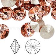 Austrian Crystal Rhinestone Cabochons, Crystal Passions, Foil Back, Faceted Rivoli, 1122, 262_Rose Peach, 12mm(1122-12mm-F262)