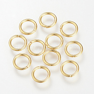 304 Stainless Steel Jump Rings, Open Jump Rings, Golden, 8x1.2mm, Inner Diameter: 5.6mm(STAS-Q186-02G-8x1.2)