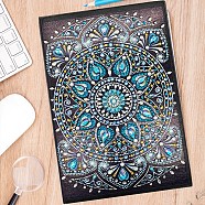 DIY Flower Pattern Notebook Diamond Painting Kits, Including Resin Rhinestones Bag, Diamond Sticky Pen, Tray Plate & Glue Clay, Colorful, 210x150mm(DIAM-PW0009-37C)