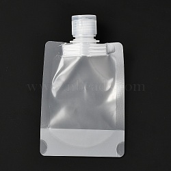 PET Plastic Travel Bags, Matte Style Empty Refillable Bags, Rectangle with Caps, for Cosmetics, Clear, 13.4cm, Capacity: 50ml(1.69 fl. oz)(X1-ABAG-I006-02B)