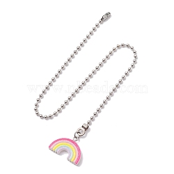 Resin Ceiling Fan Pull Chain Extenders, with Iron Ball Chains, Rainbow, 332mm, Pendant: 19.5x26.5x4mm(FIND-JF00128-04)
