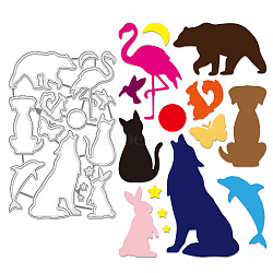 Animal Carbon Steel Cutting Dies Stencils, for DIY Scrapbooking, Photo Album, Decorative Embossing Paper Card, Mixed Shapes, 172x109x0.8mm(DIY-WH0309-1719)
