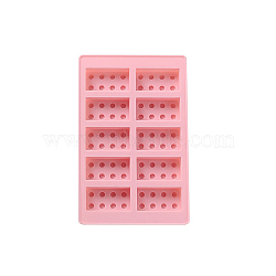 Building Blocks DIY Silicone Molds, Fondant Molds, for Ice, Chocolate, Candy, UV Resin & Epoxy Resin Craft Making, Pink, 182x120x20mm(SOAP-PW0001-036B)