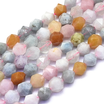 Natural Morganite Beads Strands, Faceted, Round, Round, 10~10.5x9.5mm, Hole: 1.2mm, about 38pcs/strand, 14.96 inch(38cm)