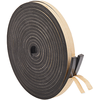 Strong Adhesive EVA Sponge Foam Tape, Anti-Collision Seal Strip, Black, 1x0.6cm, about 5m/roll