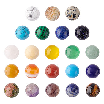 44Pcs 22 Styles Gemstone Cabochons, Half Round, 10x4~5mm, 2pcs/style