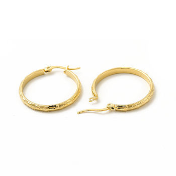 201 Stainless Steel Hoop Earrings with 304 Stainless Steel Pins for Women, Golden, 29x30x2mm, Pin: 0.6x1mm