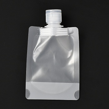 PET Plastic Travel Bags, Matte Style Empty Refillable Bags, Rectangle with Caps, for Cosmetics, Clear, 13.4cm, Capacity: 50ml(1.69 fl. oz)