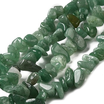 Natural Green Aventurine Beads Strands, Chip, Grade AB, 3~16x3~8mm, Hole: 0.7mm, 32.28''(82cm)