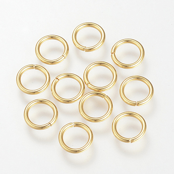 304 Stainless Steel Jump Rings, Open Jump Rings, Golden, 8x1.2mm, Inner Diameter: 5.6mm