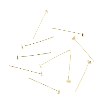Brass Heart Head Pins, Golden, 41mm, Pin: 21 Gauge(0.75mm), Heart: 4.5x5mm