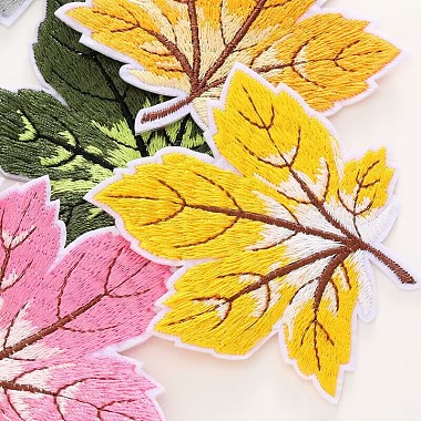 Autumn Maple Leaf Computerized Embroidery Cloth Iron on/Sew on Patches(WG62709-01)-2