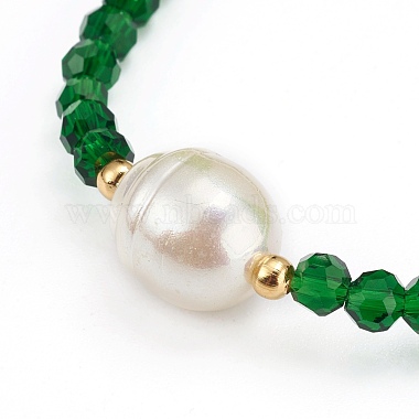 Bracelets extensibles en perles de verre rondes à facettes(BJEW-JB05986)-3